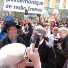Jean-Luc Mélenchon dans le cortège Radio France