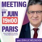Affiche : Meeting de la Nouvelle Union Populaire à Paris le 01/06/2022