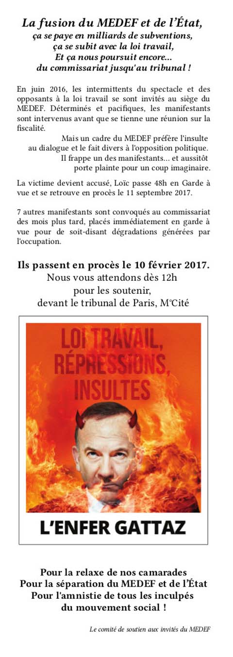 Flyer d'appel pour le 10 février 2017