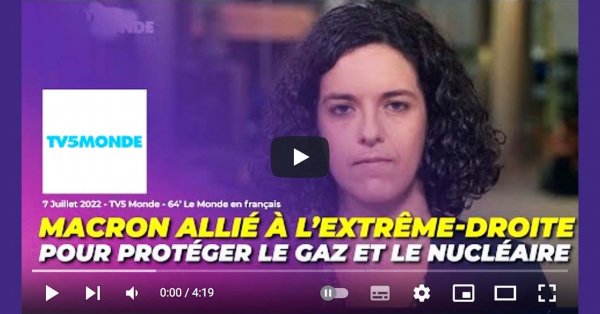 Manon Aubry invitée de TV5 Monde le 07/07/2022
