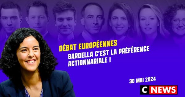 Manon Aubry débat face aux autres têtes de liste sur CNews la 30/05/2024
