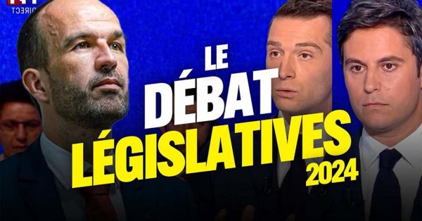 Le débat législatives 2024 : Manuel Bompard face à Attal et Bardella le 25/06/2024
