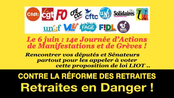 14e Journée d'actions, de grèves et de manifestations le 06/06/2023