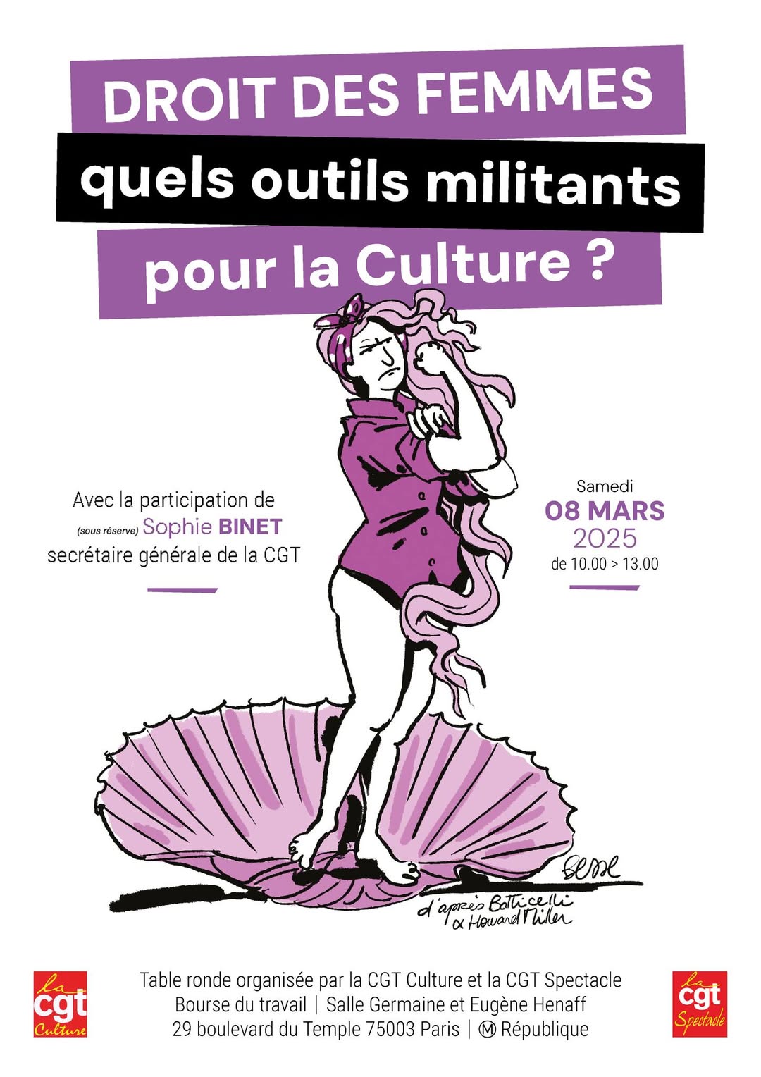 Droits des femmes : quels outils militants pour la Culture ? le 08/03/25 de 10h00 à 13h00