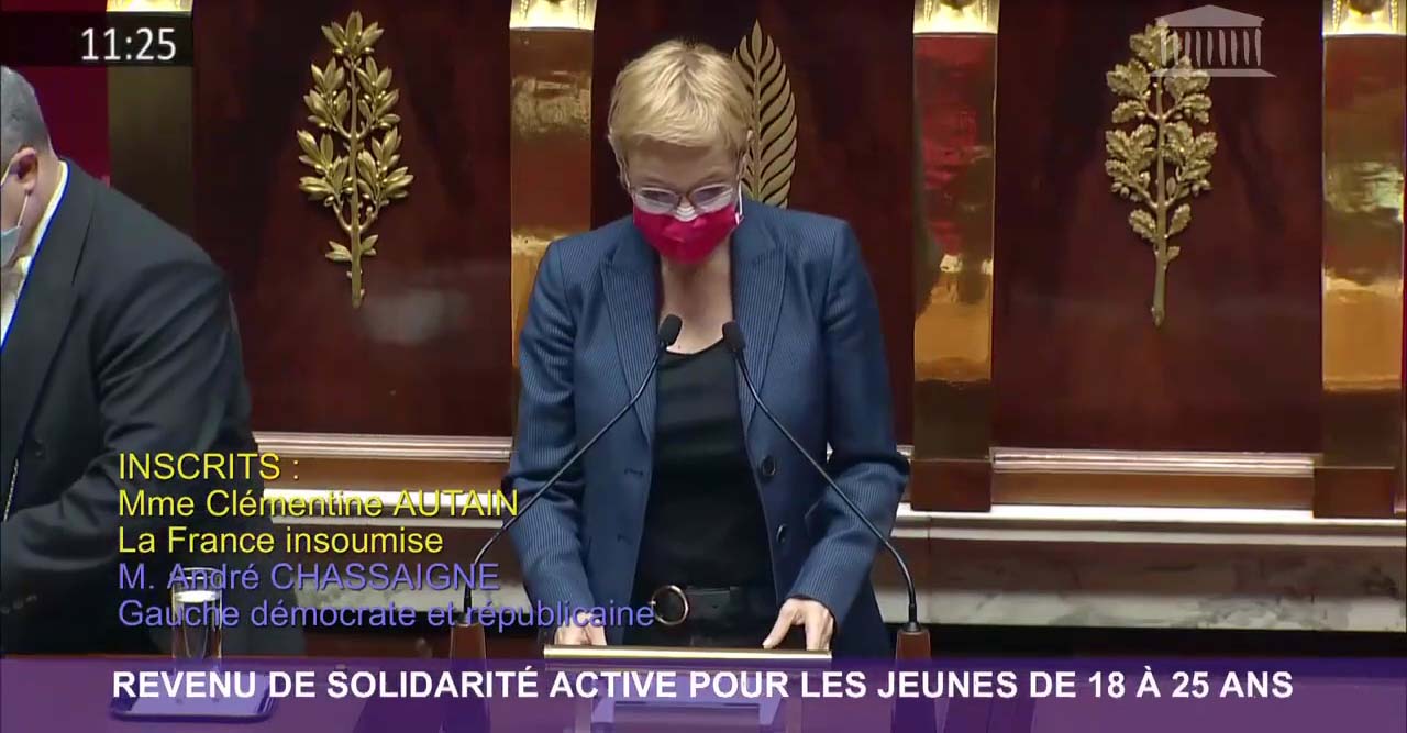 RSA pour les jeunes de 18 à 25 ans, Clémentine Autain