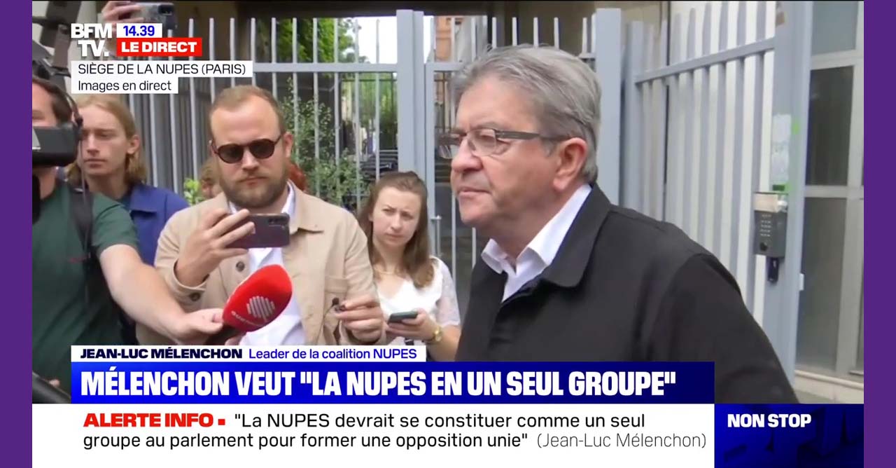 Je propose de former un groupe NUPES à l'Assemblée .. le 20/06/2022