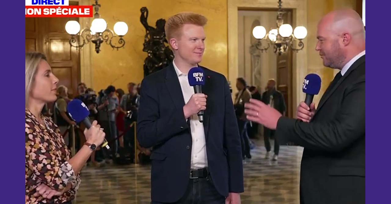Adrien Quatennens en direct de l'Assemblée sur BFM le 06/07/2022