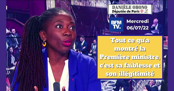 Danièle Obono invité de BFMTV le 07/07/2022