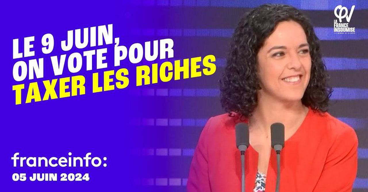 Manon Aubry invitée dans la Matinale sur France info le 05/06/2024