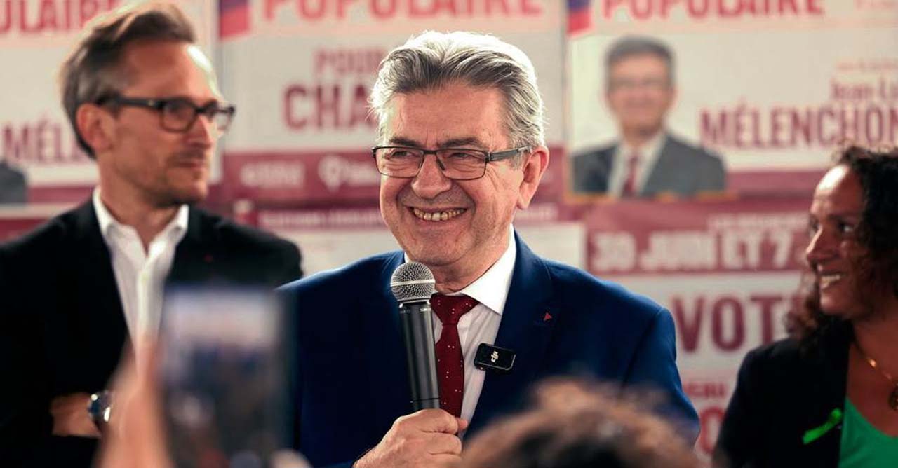 Jean-Luc Mélenchon à Goussainville avec Arnaud Le Gall le 04/07/2024