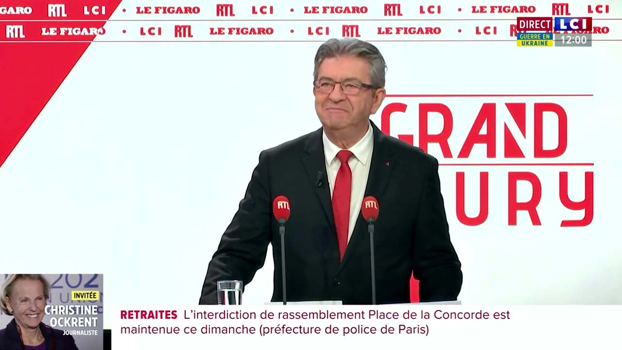 Jean-Luc Mélenchon invité du Grand Jury le 19/03/2023