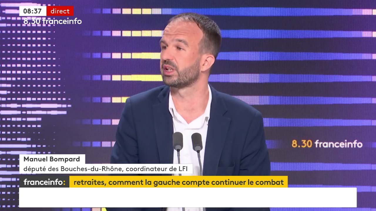 Manuel Bompard invité dans la matinale de France info le 13/06/2023