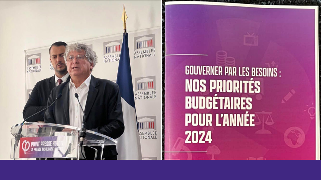 Point presse hebdo du groupe La France Insoumise (NUPES) à l'Assemblée nationale le 07/11/2023