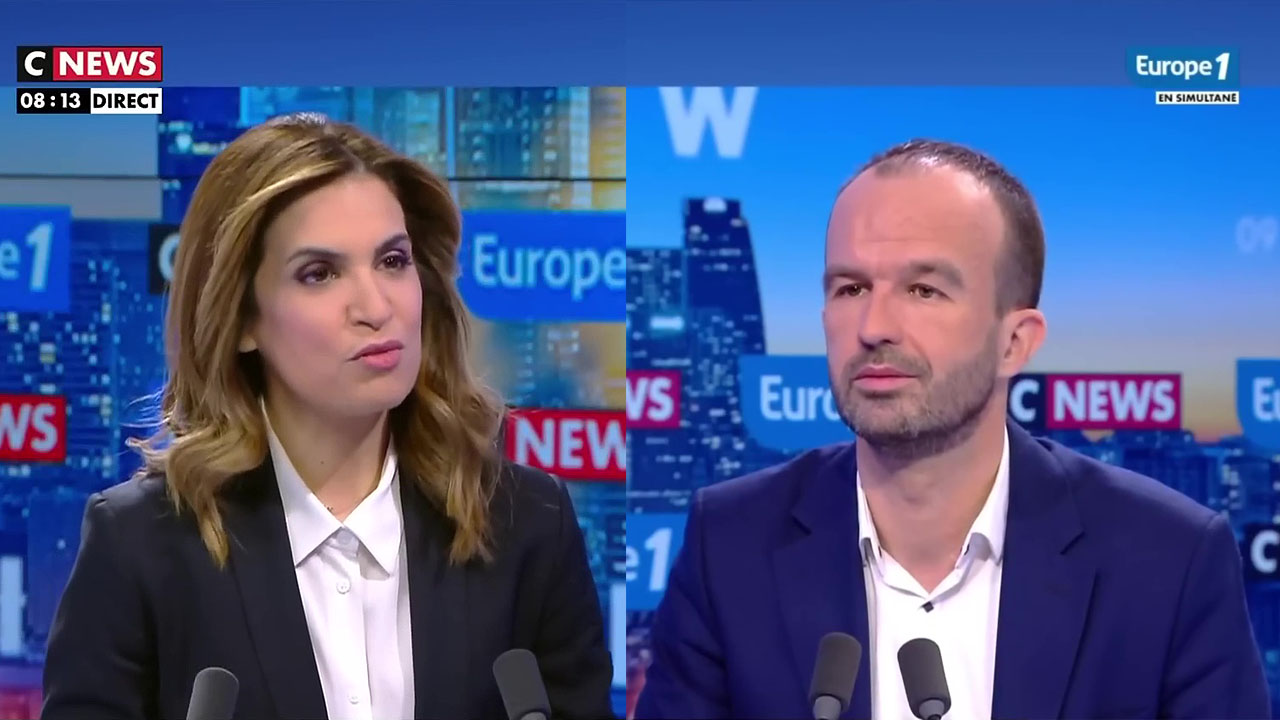 Manuel Bompard invité de CNews dans la matinale le 12/02/2024