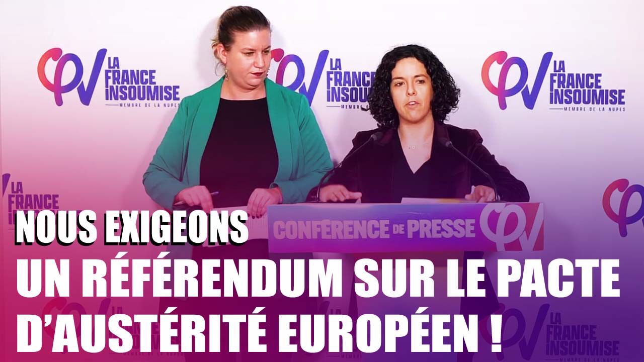 Conférence de presse avec Mathilde Panot et Manon Aubry le 20/02/2024