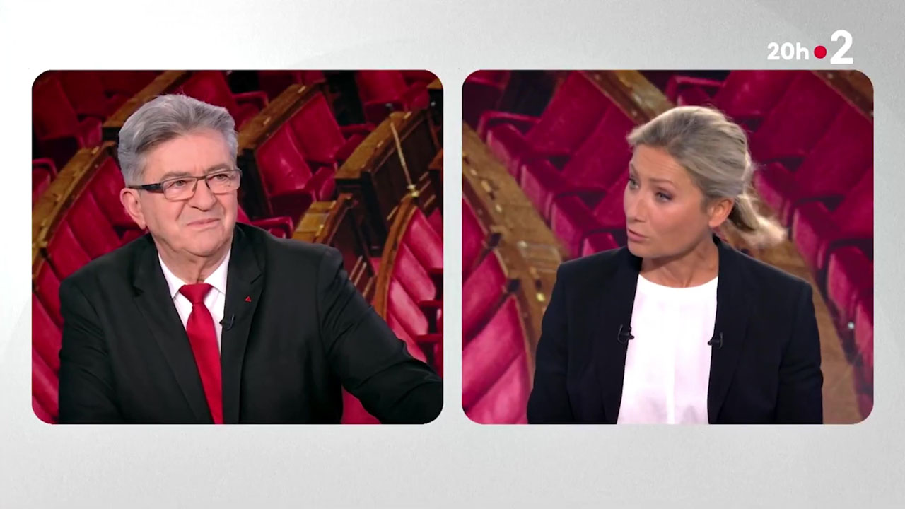 Jean-Luc Mélenchon au 20h00 de France 2 le 12/06/2024