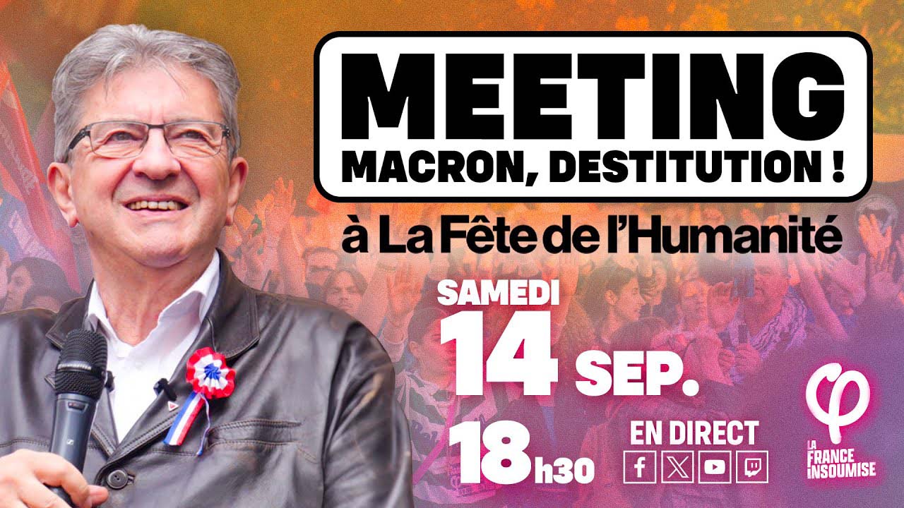 Jean-Luc Mélenchon en meeting à la fête de l'Huma le 14/09/2024