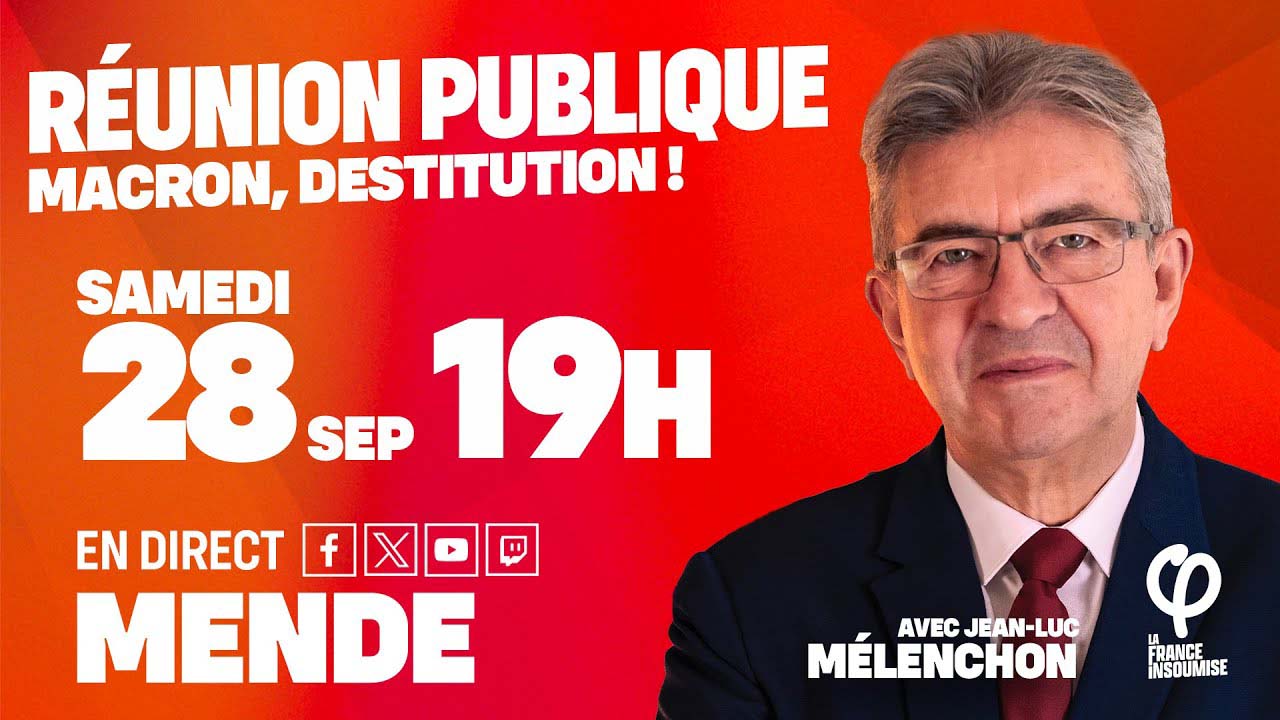 Réunion publique avec Jean-Luc Mélenchon à Mende le 28/09/2024
